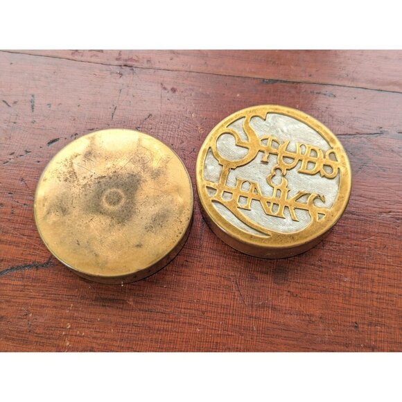 Spectacular brass art nouveau cufflink box, studs and links box, steampunk - Picture 10 of 10